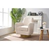 360 degree rotation armchair cotton linen skin friendly fabric ergonomic design living room chair - 2 of 4