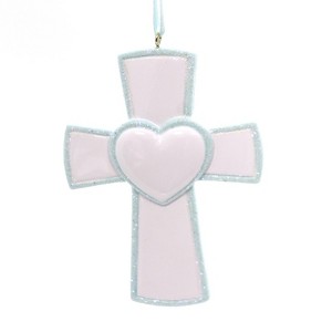 Personalized Ornament 4.0 Inch Blue Cross Boy Religious Christmas Tree Ornaments - 1 of 2