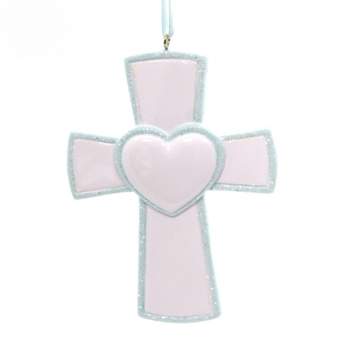 Personalized Ornament 4.0 Inch Blue Cross Boy Religious Christmas Tree Ornaments