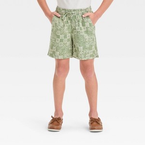 Boys' Textured 'Above the Knee' Printed Pull-On Shorts - Cat & Jack™ Sage Green - 1 of 3