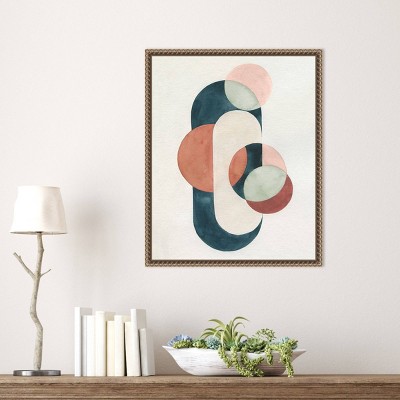 Loops and Bounds II Abstract Canvas Print with Bronze Frame