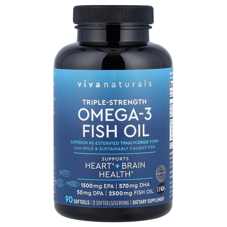 Viva Naturals Omega-3 Fish Oil, Triple Strength, 2,500 mg, 90 Softgels, 3 of 4