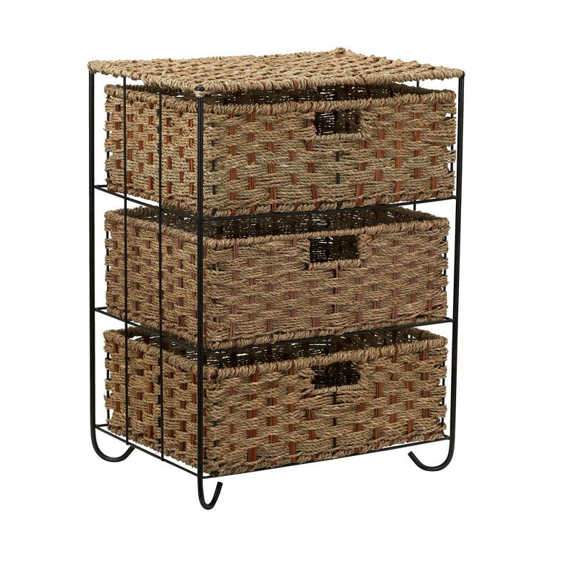 Household Essentials 3 Drawer Chest Rattan, 1 of 10