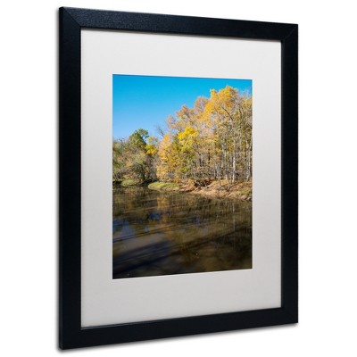 Trademark Fine Art -Kurt Shaffer 'Vermilion River Autumn' Matted Framed Art
