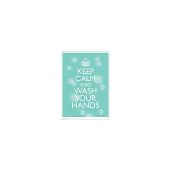 ComplyRight Keep Calm and Wash Your Hands Personal Protection Poster Blue/White (N0113)