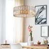 DOMETOUR 18'' Gold Crystal Drum Chandelier, 6-Light Pendant for Living, Dining, Bedroom, Kitchen (Bulbs Not Included) - 3 of 4