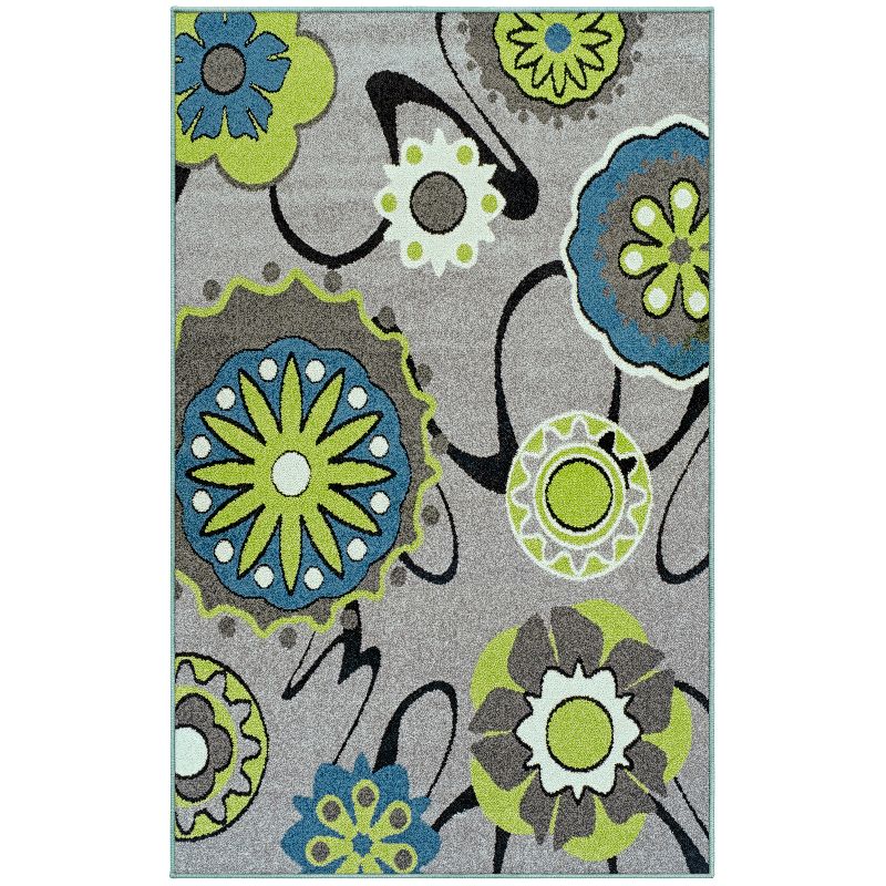 Bright Geometric Ornamental Colorful Floral Contemporary High-Traffic Durable Long-Lasting Ultra-Soft Indoor Area Rug by Blue Nile Mills, 1 of 6