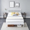 Queen Size White Metal Bed Frame with Wave Headboard, Platform Bed with 2 Storage Drawers and Underbed Space, No Box Spring Needed Easy Assembly - 3 of 4