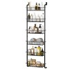 6 Tier Over Door Pantry Organizer Hanging Hooks Door Storage Rack Carbon Steel Basket 62.99in Over Door Shelf for Kitchen Bathroom - 2 of 4