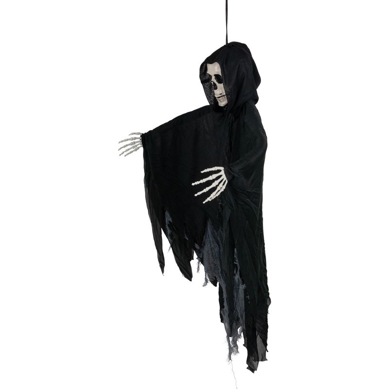 Northlight 36" Animated Grim Reaper Hanging Halloween Decoration with LED Lighted Eyes, 6 of 7