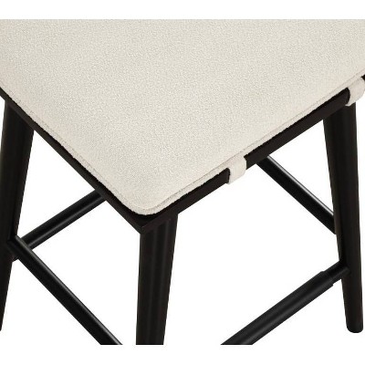 Nathan James Black Wood Saddle Counter Stools with Cushions, Set of 2