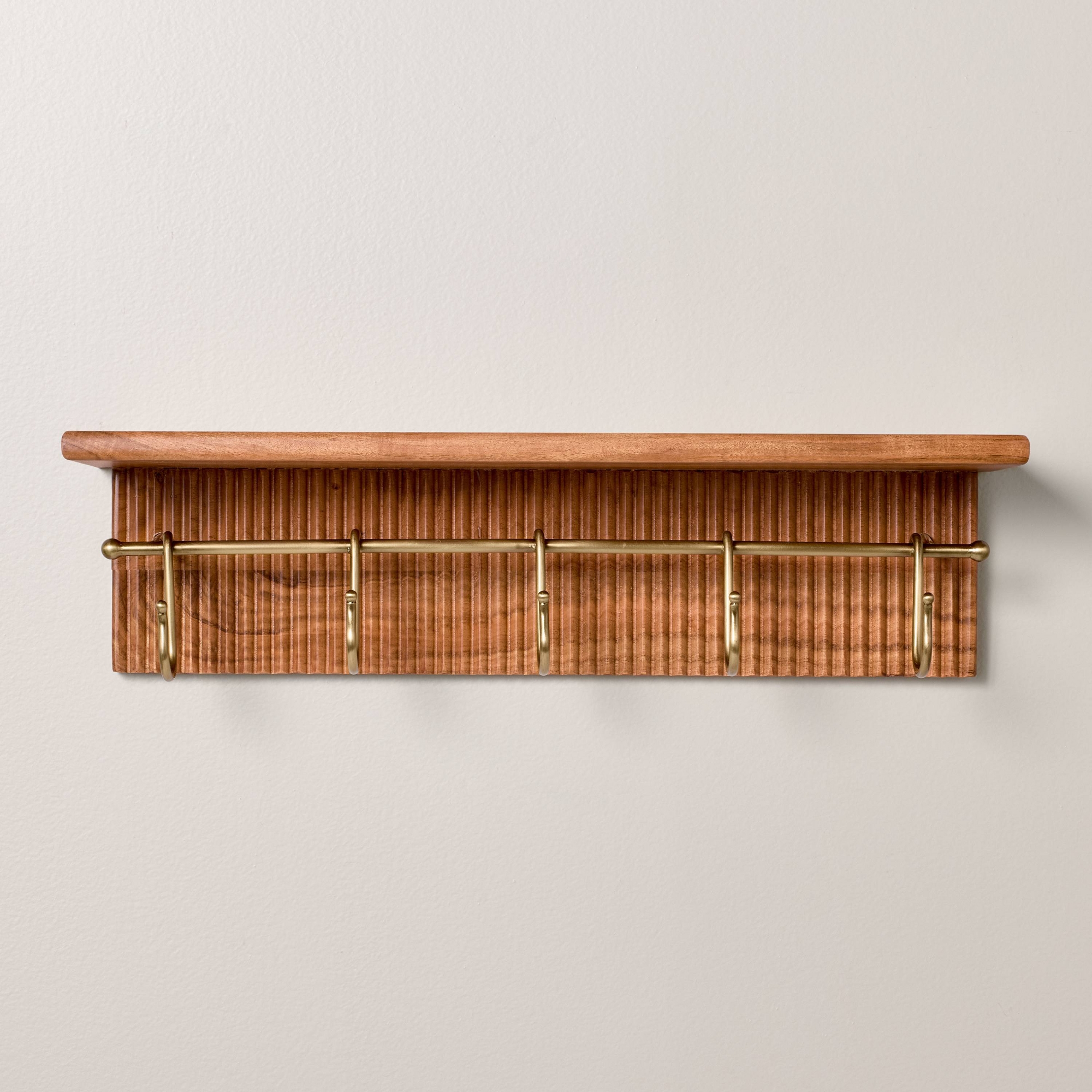 24" Grooved Wall Shelf with Rail and Hooks - Hearth & Hand™ with Magnolia