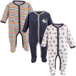 Luvable Friends Baby Boy Cotton Snap Sleep and Play 3pk, Dog