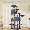 Lyngins 66" Large Cat Tree Tower, Multi-Level Cat Tower with 2 Cat Houses & Hammock, Cat Toys for Indoor Cats, Durable Cat Activity Center - 3 of 4