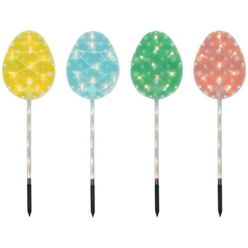 Northlight 4ct Pastel Easter Egg Pathway Marker Lawn Stakes, Clear Lights - image 1 of 3