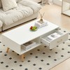 Vynxaria Multi colors Rattan Coffee Tables - 41" Sliding Door Storage Modern Living Room Table - 4 of 4
