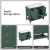 Mshliw 36" Bathroom Vanity with Ceramic Sink, One Cabinet, Three Drawers, and Open Shelf - Modern Freestanding Design - 3 of 4