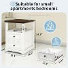MUUEGM 18.1" Farmhouse Night Stand| Rustic Wood End Table with Charging Station, Open Shelf, 2 Storage Drawers - 2 of 4