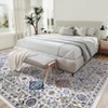 Fulvari Washable Taupe Vintage Traditional Mat Distressed Indoor Foldable Thin Rug Retro Accent Floral Non Slip Carpet - 2 of 4