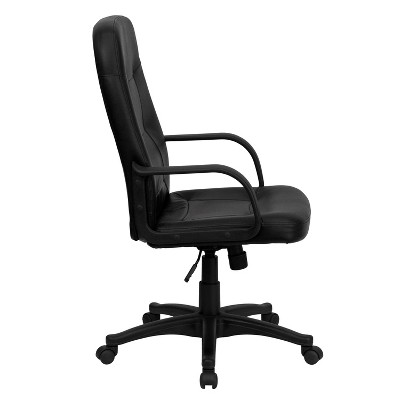 Holly High-Back Black Vinyl 360° Swivel Executive Office Chair