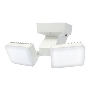 IQ America LED Dusk-to-Dawn Security Flood Light w Timer 2100 Lumens Wall Eave Mount WH - 1 of 4