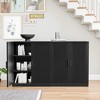 36"x62"x16" Wood Accent Cabinet in Black, Storage Organizer with Adjustable Shelves for Kitchen Bedroom Entryway Living Room Dinning Room - 2 of 4