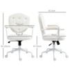 SKRAN Cute Home Office Chair, Computer Desk Chair with Button Tufted Teddy Bear Fleece, Swivel Vanity Chair for Home Office - 3 of 4