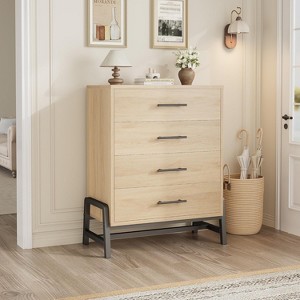Garvee 38.6 Inch 4-Drawer Tall Bedroom Dresser with Anti-Tip Safety Waterproof Desktop Polished Engineered - 1 of 4