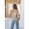 Women's Striped Patchwork 3/4 Sleeve Oversize Top - Little Daisy Closet - 2 of 3
