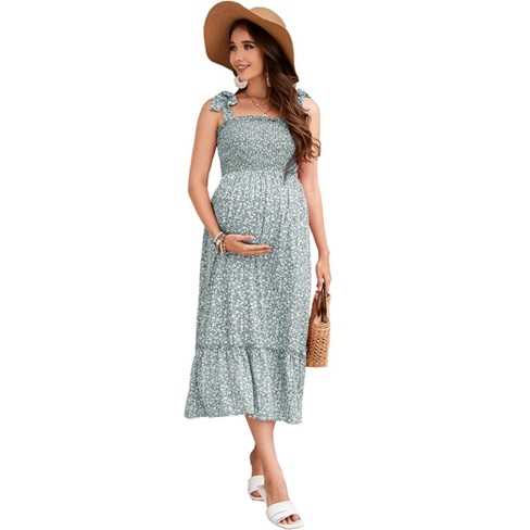 Spaghetti strap maternity maxi dress hotsell