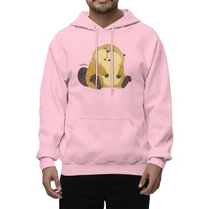 トップス print hoodie 1 toys Disney Pixar Hoppers Men's Sleepy Loaf Beaver Hoodie - Light Pink