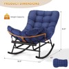 Oversized Outdoor Rocking Chair with Foldable Footrest and Cushion, Modern Patio Papasan Lounge Chair for Garden, Porch,Balcony - 3 of 4