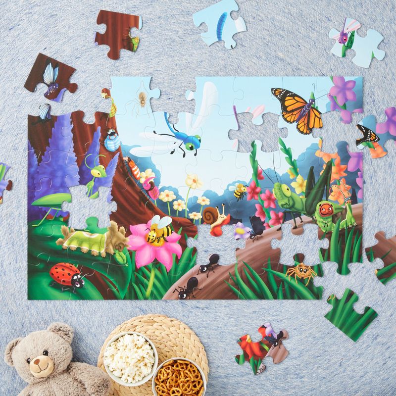 Blue Panda 48 Piece Giant Floor Puzzle for Kids Ages 4+, Bugs and Insects Puzzles for Classroom, Learning Activity, 2 x 3 Feet, 2 of 9