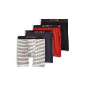 Jockey Men's Lightweight Cotton Blend 7" Long Leg Boxer Brief - 4 Pack - 1 of 4
