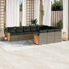 vidaXL 10 Piece Patio Sofa Set with Cushions - Gray Without Table - 2 of 4