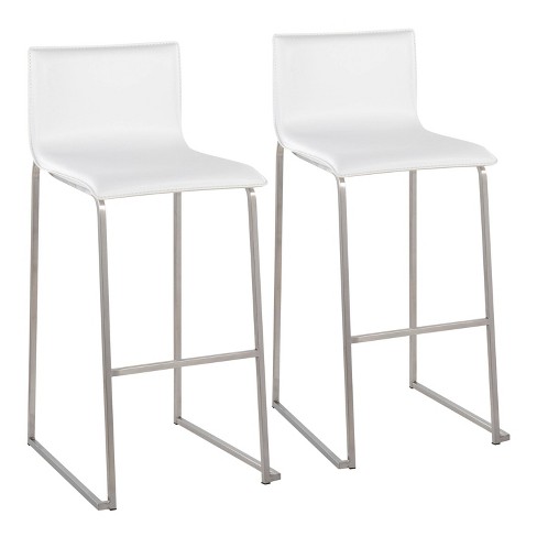 
Set of 2 Mara Upholstered Barstools Stainless Steel - Lumisource - image 1 of 4