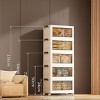 4 Tier Stackable Plastic Storage Boxes, Plastic Storage Boxes With 1 Lid, Foldable Storage Bins With Wheels Storage Organizer - 2 of 4