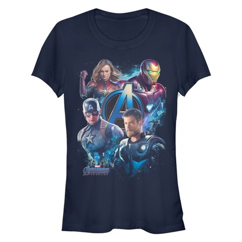 Juniors Womens Marvel T-shirt : Endgame Avengers: Target Four Heroes
