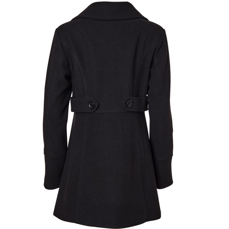 Sportoli Womens Mid-Length Single Breasted Wool Look Dress Coat with Pockets, 2 of 4