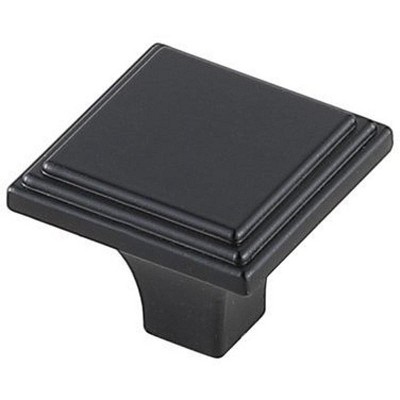 Elegant Matte Black Square Knob Multipack with Mounting Hardware