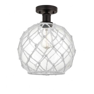 Farmhouse Rope - 1 Light Semi-Flush Mount In Industrial Style-12.75 Inches Tall and 10 Inches Wide - 1 of 1