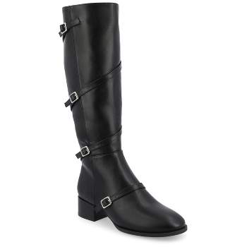 Journee Collection Womens Elettra Tru Comfort Foam Stacked Block Heel Round Toe Boots
