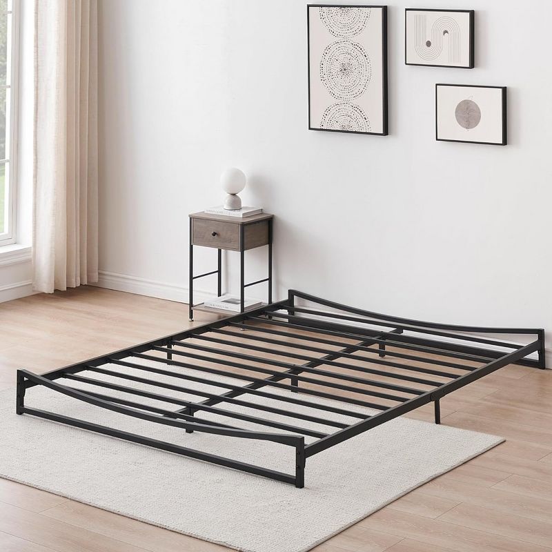 Whizmax 6 Inch Metal Platform Bed Frame Low Profile with Sturdy Steel Slats Support, Mattress Foundation, No Box Spring Needed, Black, 1 of 8