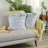 Juvale 2 Pack Decorative Throw Pillow Covers 20x20 in, Blush Gray Faux Fur - 2 of 4