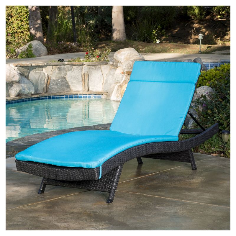 Salem Gray Wicker Adjustable Chaise Lounge - Blue - Christopher Knight Home, 3 of 6