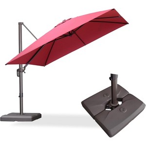 PURPLE LEA Cantilever Patio Umbrella with Base Included Square Umbrella with 360° Rotation and Aluminum Offset Hanging Outdoor Umbrella - 1 of 1