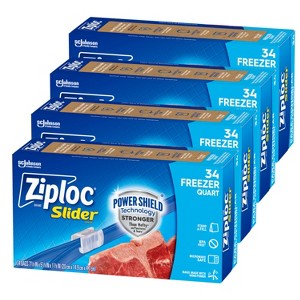 Ziploc Slider Freezer Quart Bags - 136ct - 1 of 4