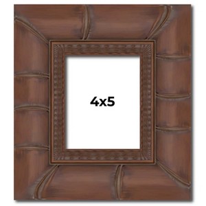 PosterPalooza | 4x5 Wide Bamboo Picture Frame, UV Acrylic, 4 Finishes - Brown, Black, Silver, and Natural - 1 of 4