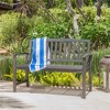 SKRAN Outdoor Acacia Wood Bench, 2-Person Slatted Patio Farmhouse Wooden Stool for Use in Yard, Garden, Porch, or Park - 2 of 4