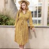 Anna-Kaci Women's Collar Neck Button Down Belted Midi Floral Print Dress - 2 of 4